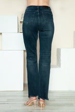 Load image into Gallery viewer, Judy Blue Button Fly Hem Destroy Blue Denim Straight Leg Jeans