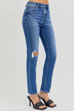 Load image into Gallery viewer, RISEN High Rise Ankle Skinny Knee Distressed Blue Denim Jeans