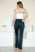 Load image into Gallery viewer, Judy Blue Button Fly Hem Destroy Blue Denim Straight Leg Jeans