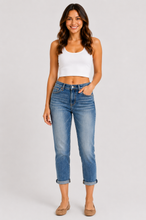 Load image into Gallery viewer, Judy Blue Cuffed Hem Blue Denim Skinny Jeans