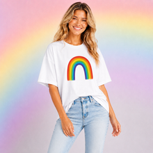 Load image into Gallery viewer, Classic Watercolor Rainbow Premium Crewneck T-shirt
