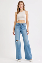 Load image into Gallery viewer, RISEN Distressed Wide Leg Jeans