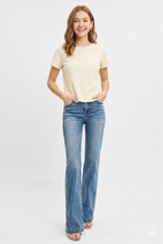 Load image into Gallery viewer, RISEN Distressed Detail Bootcut Jeans
