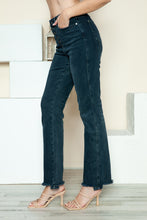 Load image into Gallery viewer, Judy Blue Button Fly Hem Destroy Blue Denim Straight Leg Jeans