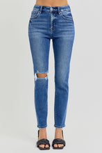 Load image into Gallery viewer, RISEN High Rise Ankle Skinny Knee Distressed Blue Denim Jeans