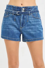 Load image into Gallery viewer, RISEN Slouchy Denim Shorts with Belt