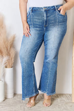 Load image into Gallery viewer, RISEN High Waisted Washed Blue Denim Flared Leg Jeans