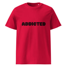 Load image into Gallery viewer, Model wearing the Addicted organic cotton graphic tee by Little Yellow Bungalow.