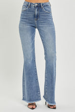 Load image into Gallery viewer, RISEN High Waist Raw Hem Flared Leg Blue Denim Jeans
