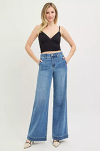 Load image into Gallery viewer, RISEN Tummy Control Elastic Band High Rise Wide Jeans
