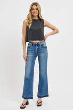 Load image into Gallery viewer, RISEN Raw Hem Ankle Bootcut Blue Denim Jeans
