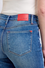 Load image into Gallery viewer, Judy Blue Plaid Cuffed Blue Denim Straight Leg Jeans
