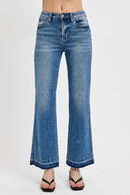 Load image into Gallery viewer, RISEN Raw Hem Ankle Bootcut Blue Denim Jeans
