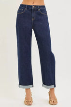 Ladda upp bild till gallerivisning, RISEN Slouchy Cropped  Boyfriend Jeans With Cuffed Hem

