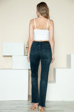 Load image into Gallery viewer, Judy Blue Button Fly Hem Destroy Blue Denim Straight Leg Jeans
