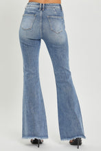 Load image into Gallery viewer, RISEN High Waist Raw Hem Flared Leg Blue Denim Jeans
