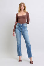 Load image into Gallery viewer, Judy Blue Wash Thermal Wash Straight Leg Blue Denim Jeans

