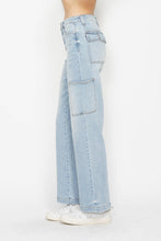 Load image into Gallery viewer, Judy Blue Straight Leg Light Blue Denim Cargo Jeans
