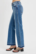 Load image into Gallery viewer, RISEN Raw Hem Ankle Bootcut Blue Denim Jeans
