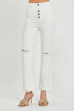 Load image into Gallery viewer, RISEN High Rise Button Fly White Denim Straight Leg Jeans
