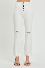 Load image into Gallery viewer, RISEN High Rise Button Fly White Denim Straight Leg Jeans
