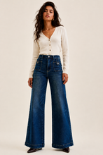 Load image into Gallery viewer, Judy Blue Lux High Waist Wide Leg Jeans in Dark Fade Indigo

