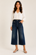 Load image into Gallery viewer, Judy Blue High Waist Wide Crop Utility Jeans with Patch Pocket
