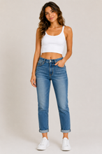 Load image into Gallery viewer, Judy Blue Mid Rise Skinny Cuff Jeans with Pockets
