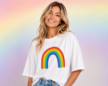 Load image into Gallery viewer, Classic Watercolor Rainbow Premium Crewneck T-shirt
