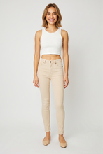 Load image into Gallery viewer, Judy Blue Tummy Control Garment Dyed Bone White Denim Skinny Jeans
