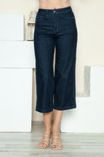 Load image into Gallery viewer, Judy Blue Side Seam Braid Detail Crop Wide Leg Blue Wash Denim Jeans
