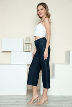 Load image into Gallery viewer, Judy Blue Side Seam Braid Detail Crop Wide Leg Blue Wash Denim Jeans
