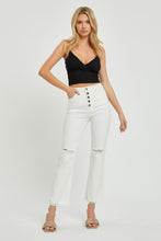 Load image into Gallery viewer, RISEN High Rise Button Fly White Denim Straight Leg Jeans
