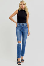 Cargar imagen en el visor de la galería, RISEN High Rise Ankle Skinny Knee Distressed Blue Denim Jeans
