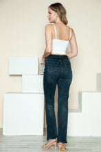 Load image into Gallery viewer, Judy Blue Button Fly Hem Destroy Blue Denim Straight Leg Jeans
