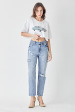 Carica l'immagine nel visualizzatore di Gallery, RISEN Distressed Slim Cropped Blue Denim Jeans
