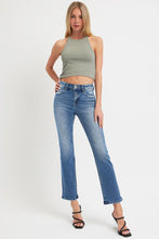 Load image into Gallery viewer, RISEN Mid Rise Ankle Blue Wash Straight Leg Jeans
